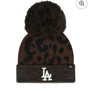 Women's Los Angeles Dodgers '47 Brown Rosette Cuffed Knit Hat with Pom